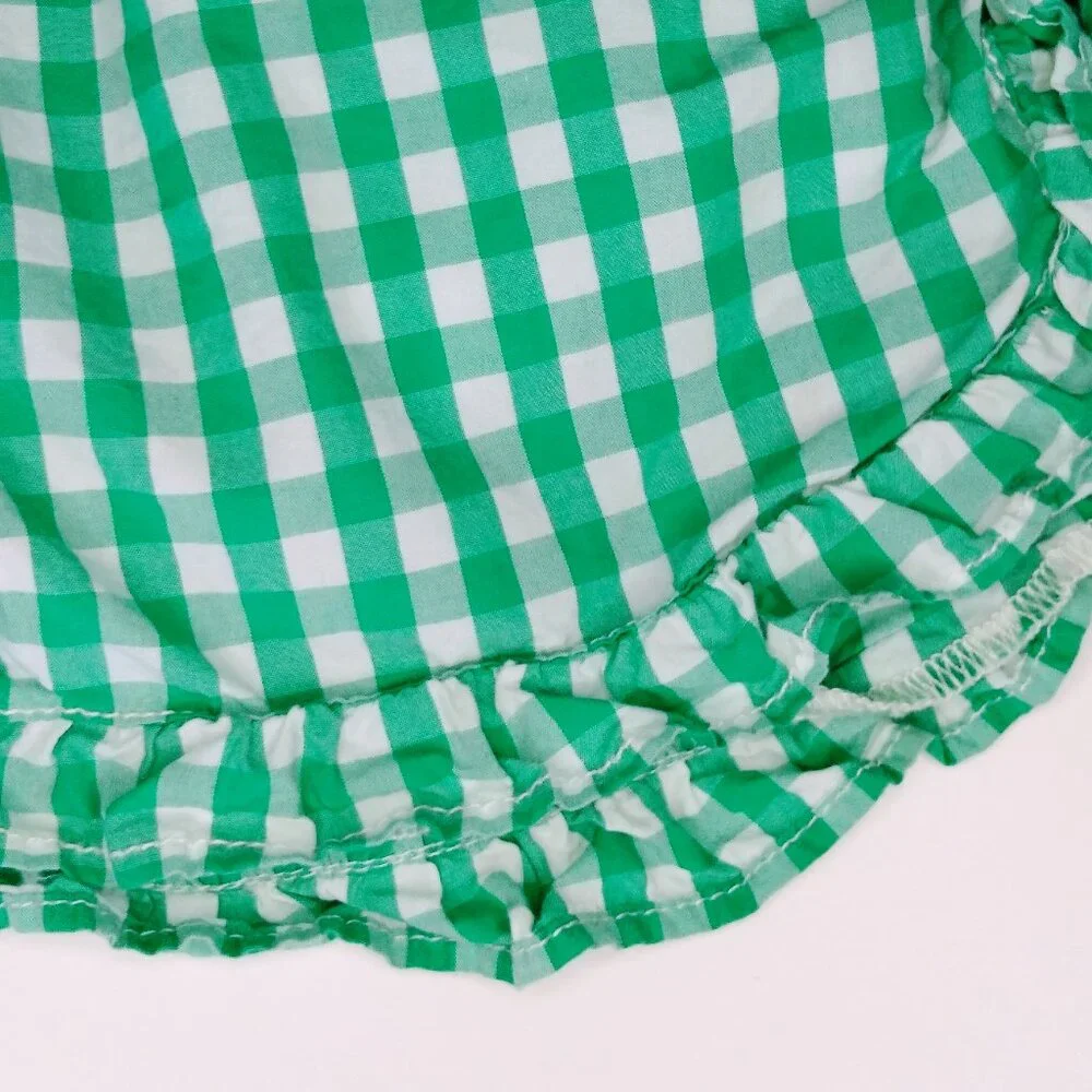 GIRLS' POPLIN SHORT IN GINGHAM COLOR GREEN SIZE 8 - Picture 8 of 9